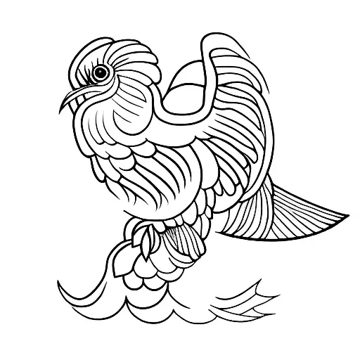 Quetzal bird tattoo design idea