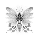 A dotwork tattoo showcasing an intricate insect collection, with beetles, butterflies, and dragonflies arranged in a mesmerizing pattern tattoo design idea