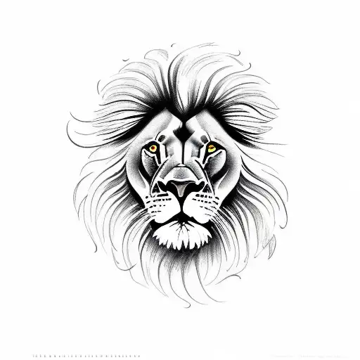 lion surrounded by ivy tattoo design idea