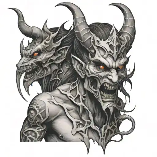 demons tattoo design idea