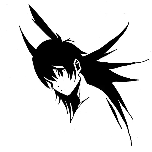 anime fallen angel tattoo design idea