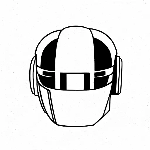 Daft punk helmet with the phrase: turn off your brain and turn on your heart tattoo design idea