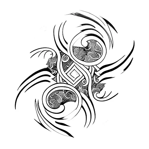 magical ying and yang tattoo design idea