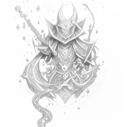 dark magician and dark magician girl tattoo design idea