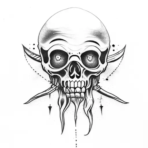 full arm sleeve tattoo of pirate ship with Davy jones  tattoo design idea