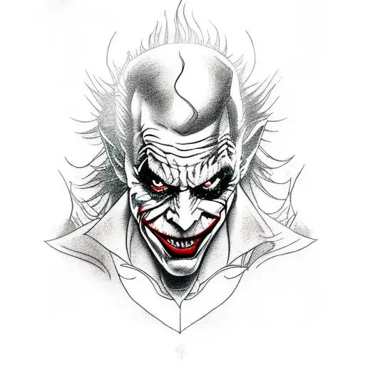 A villain-themed tattoo paying homage to Heath Ledger's Joker, with a gaming twist like a playing card with gaming symbols tattoo design idea