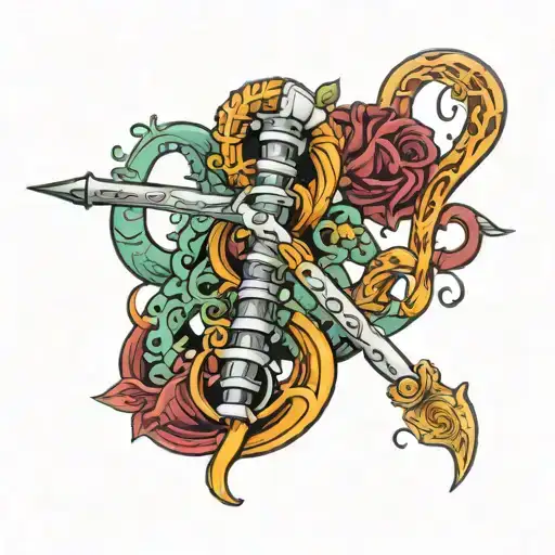 rod of asclepius but harry potter theme tattoo design idea