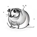 A new-school tattoo of a guinea pig writing a book with insects as characters tattoo design idea