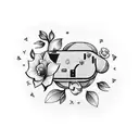 Playstation controller with flowers tattoo design idea