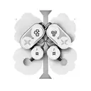 Playstation controller with flowers tattoo design idea