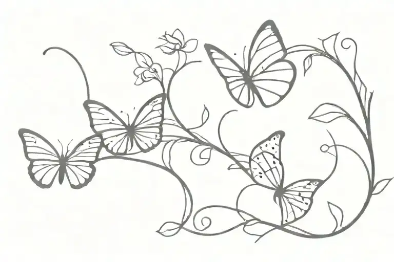 caterpillar, butterfly, scarlett  tattoo design idea