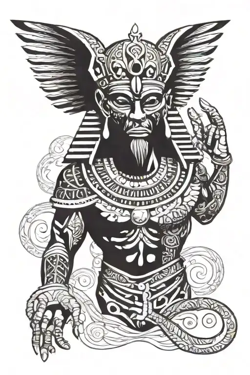 monster like seth god from egypt mythology tattoo design idea