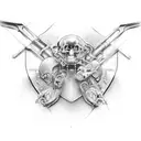 right in two  tool  tattoo design idea