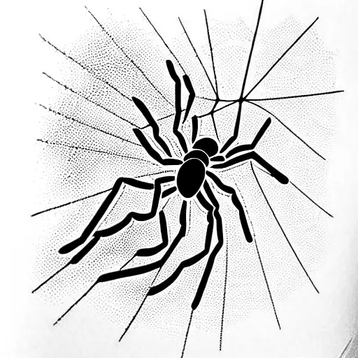 spider dangling from a web tattoo design idea
