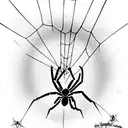 spider dangling from a web tattoo design idea