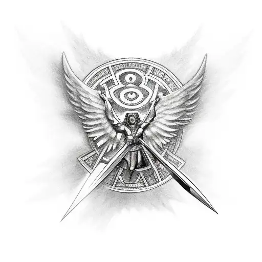 St. Michael angel  tattoo design idea