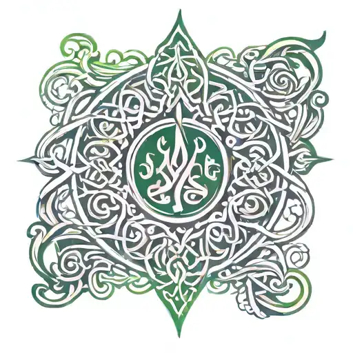 celtic anime style water flames stencil art tattoo design idea