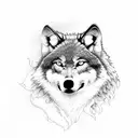 Wolf and phoenix  tattoo design idea