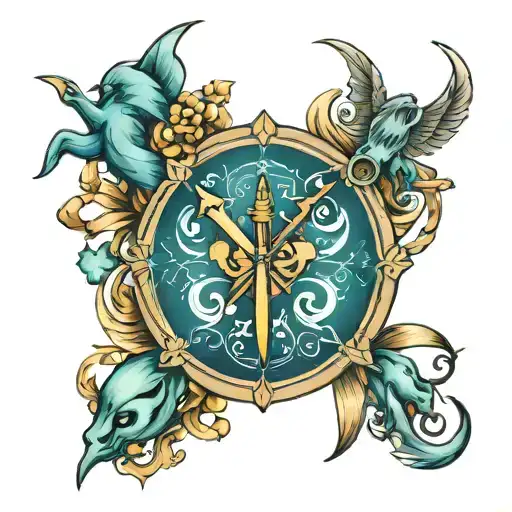 Virgo Sagittarius and Pisces tattoo design idea