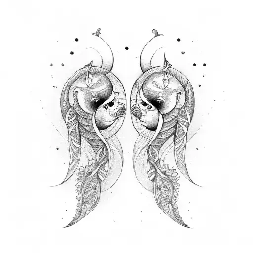 Gemini Pisces tattoo design idea