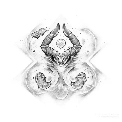 Gemini Pisces tattoo design idea