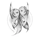Gemini Pisces tattoo design idea