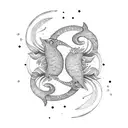 Gemini Pisces tattoo design idea