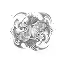 Gemini Pisces tattoo design idea