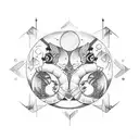 Gemini Pisces tattoo design idea