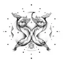 Gemini Pisces tattoo design idea