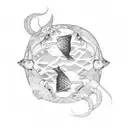 Gemini Pisces tattoo design idea