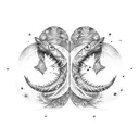 Gemini Pisces tattoo design idea
