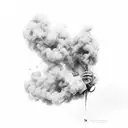 number 5 with smoke  tattoo design idea