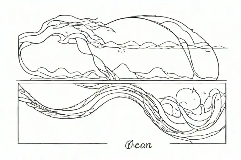 three thin line ocean waves wrist tattoo  tattoo design idea