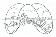 three thin line ocean waves wrist tattoo  tattoo design idea
