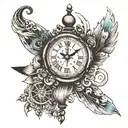 a clock can be placed on the one side of  symbol, and a compass can be placed the other side of infinity symbol. this sy tattoo design idea