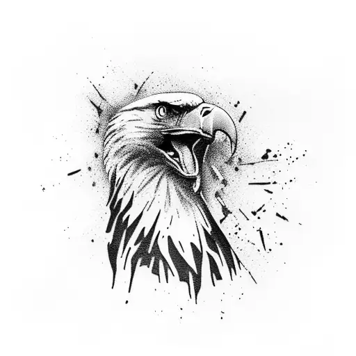 Premium Photo | Sovietinspired Bald Eagle Head Tattoo Illustration For  Tshirt Design