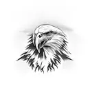 A bald Eagle head screaming over a swamp terrain. tattoo design idea