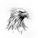 A bald Eagle head screaming over a swamp terrain. tattoo design idea