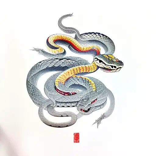 Snake eat yourself tattoo design idea