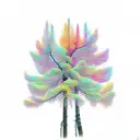 canadian larch tree with LSD molecule and owl created from the branches and a bicycle leaning against the tree trunk  tattoo design idea