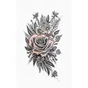 floral arm sleeve Australian native tattoo design idea