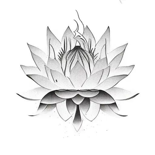 chinese lotus protected by western dragon tattoo design idea