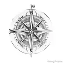 viking, ravens and compass tattoo design idea