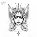 'Luna Divina' diana artemis goddess of love tattoo design idea
