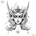 'Luna Divina' diana artemis goddess of love tattoo design idea