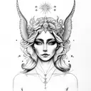 'Luna Divina' diana artemis goddess of love tattoo design idea