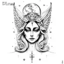 'Luna Divina' diana artemis goddess of love tattoo design idea