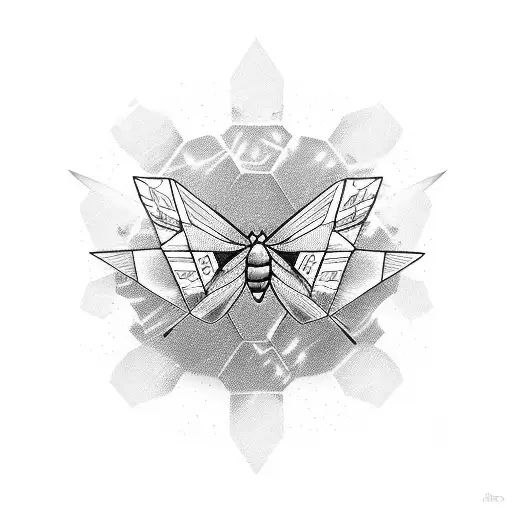 oil field, moth doves tattoo design idea