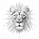 Lion and Sun tattoo design idea